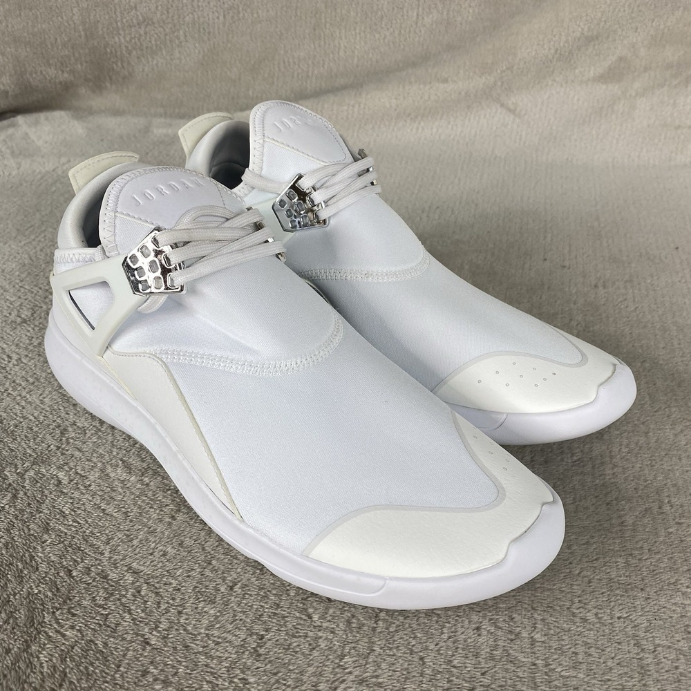 Jordan Fly '89 Nike Mens Slip On Shoes Size 9 White Chrome Sneakers 940267-100